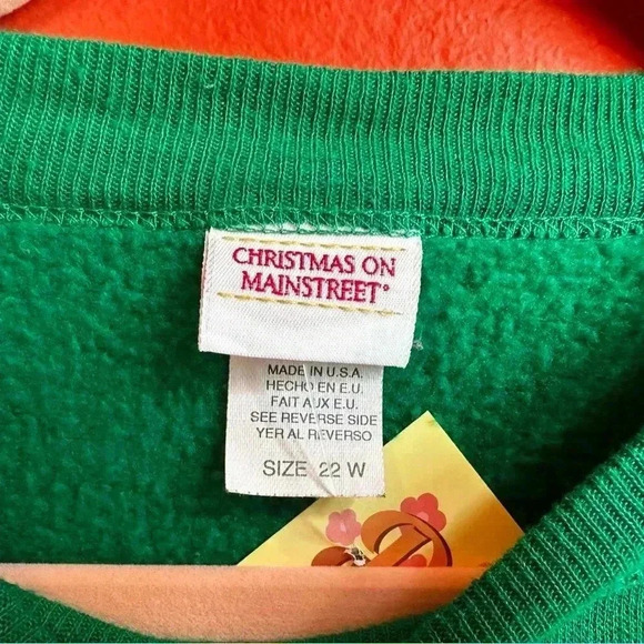 Vintage 90s puffy paint skiing Santa Christmas pullover size 22W - Picture 7 of 7